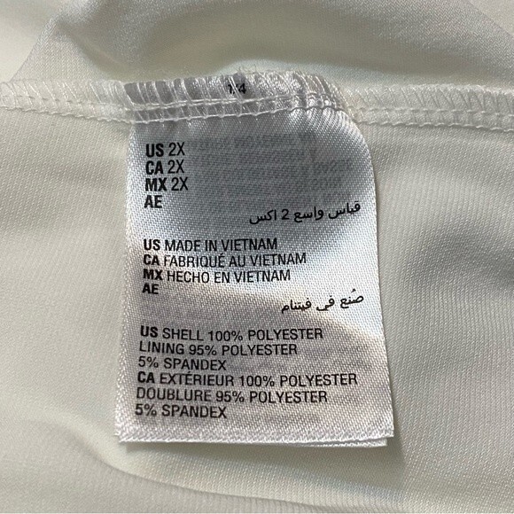 Alfani Women's Sheer Layered-Look White Blouse, 2X - Picture 7 of 8